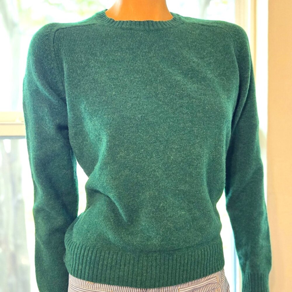 Uniqlo M Womens green Wool Long Sleeve Crew Neck Pullover Sweater